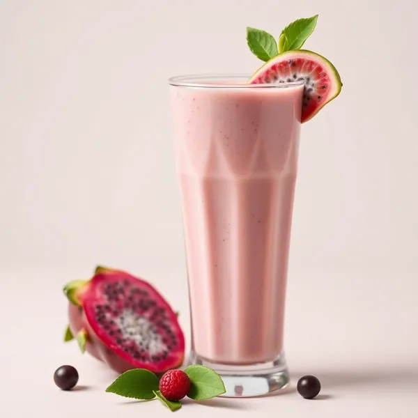 Smoothie de Dragon Fruit e Leite de Ervilha que Aumenta a Imunidade