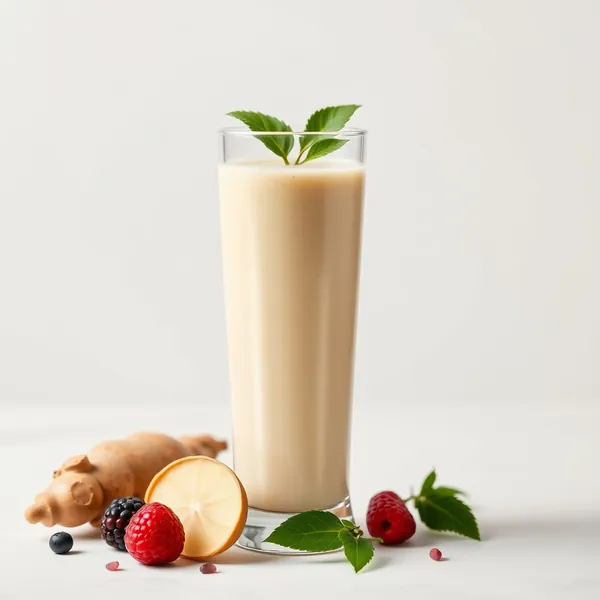 Smoothie au Lait de Soja et au Gingembre qui Renforce le Système Immunitaire