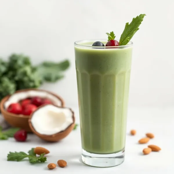 Smoothie de Chou Frisé, Amande et Lait de Coco qui Renforce le Système Immunitaire