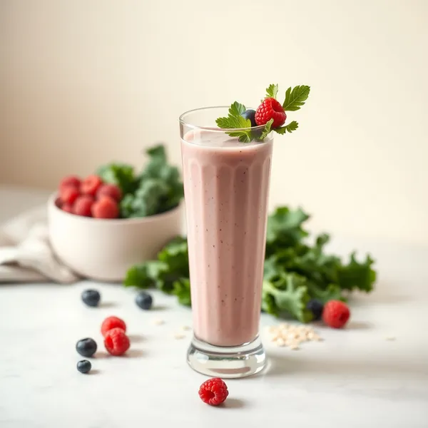 Smoothie de Chou Frisé qui Renforce le Système Immunitaire avec Lait d'Avoine
