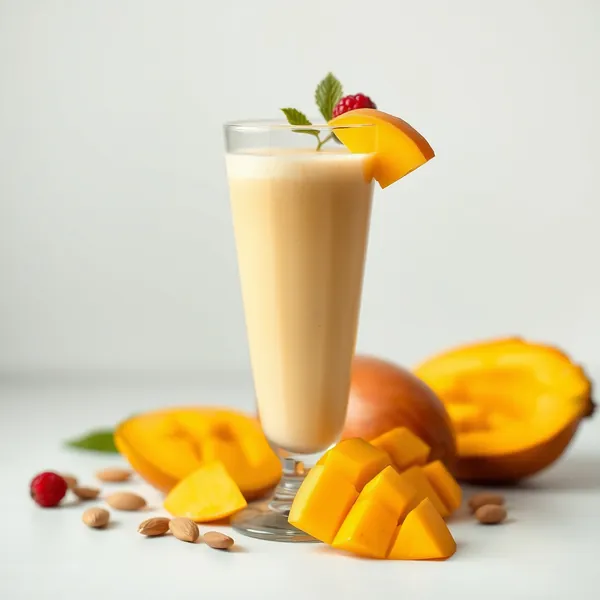 Smoothie de Manga, Amêndoa e Leite de Coco que Aumenta a Imunidade