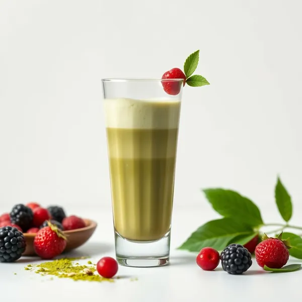 Smoothie de Leite Kefir Matcha que Impulsiona o Sistema Imunológico