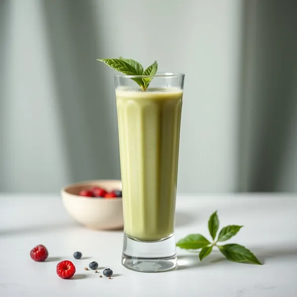 Smoothie au Riz au Lait et Matcha qui Renforce le Système Immunitaire