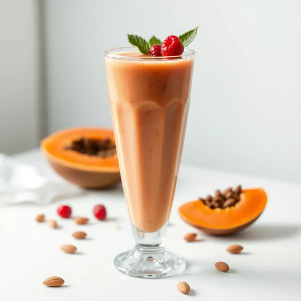 Immune-Boosting Papaya Almond Coconut Milk Smoothie