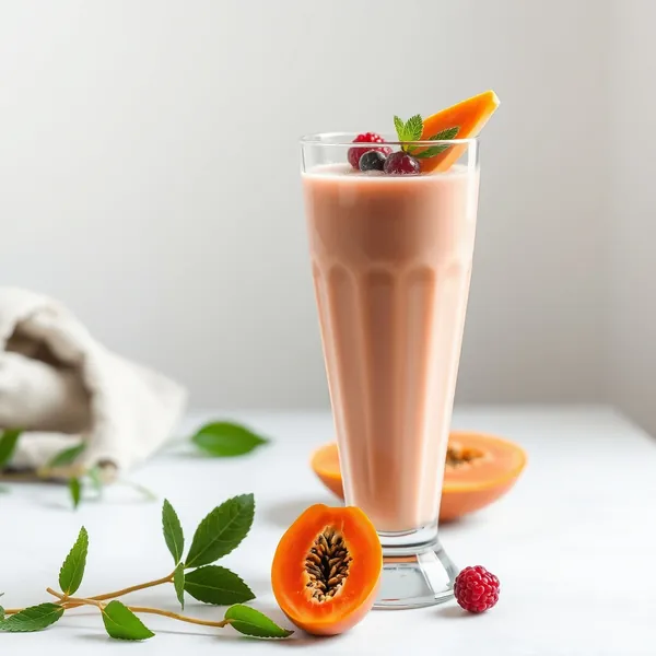 Smoothie de Papaye et de Lait de Noisette qui Renforce le Système Immunitaire