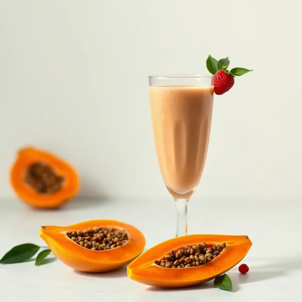 Smoothie de Papaya e Leite de Macadamia que Reforça o Sistema Imunológico