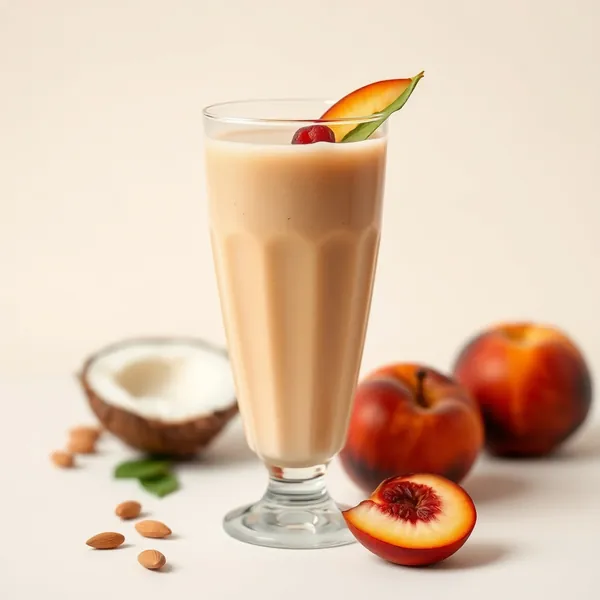 Smoothie de Pêssego, Amêndoa e Leite de Coco para Aumentar a Imunidade