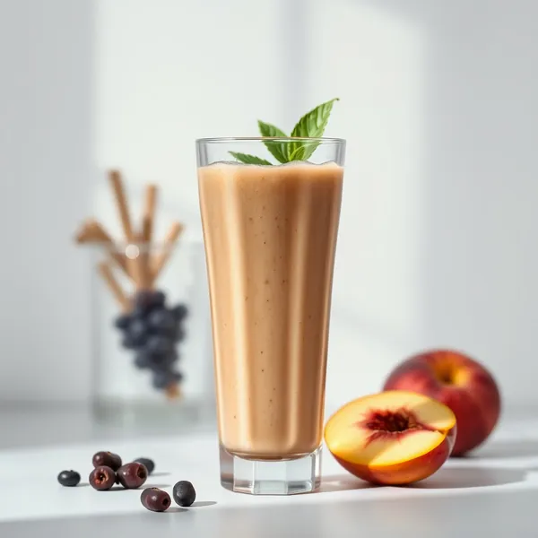 Smoothie de Café Frio com Pêssego que Impulsiona o Sistema Imunológico