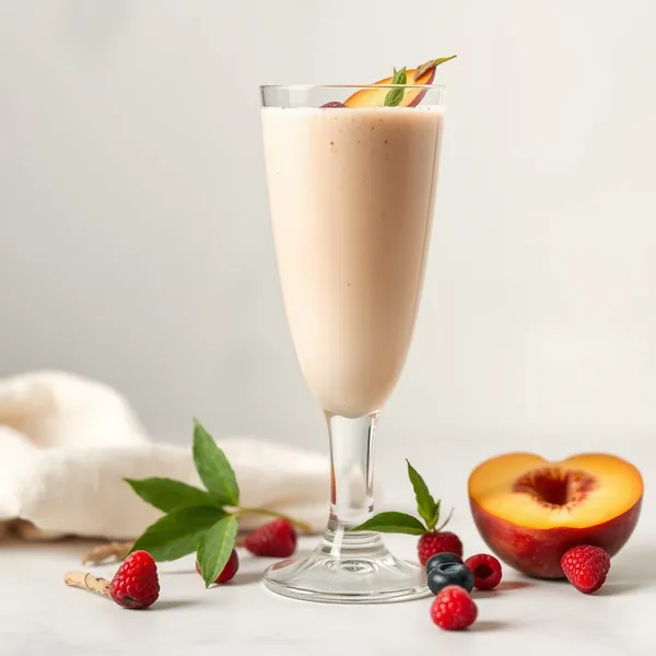Smoothie mit Pfirsich und Hanfmilch zur Stärkung des Immunsystems