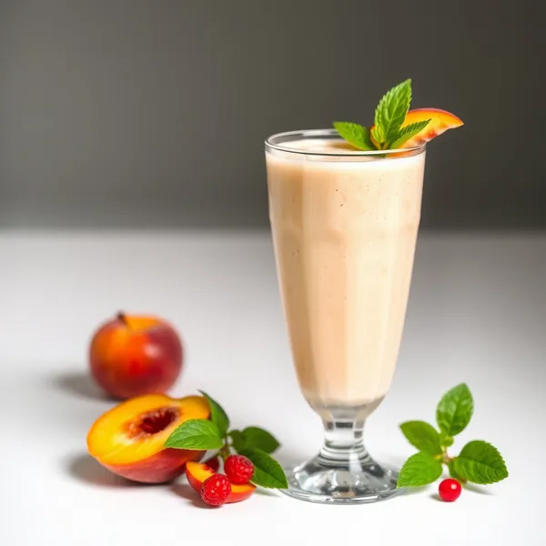 Smoothie di Latte di Riso e Pesca che Potenzia il Sistema Immunitario
