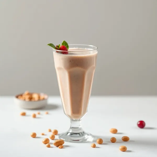 Smoothie de Manteiga de Amendoim e Leite de Ervilha que Impulsiona o Sistema Imunológico