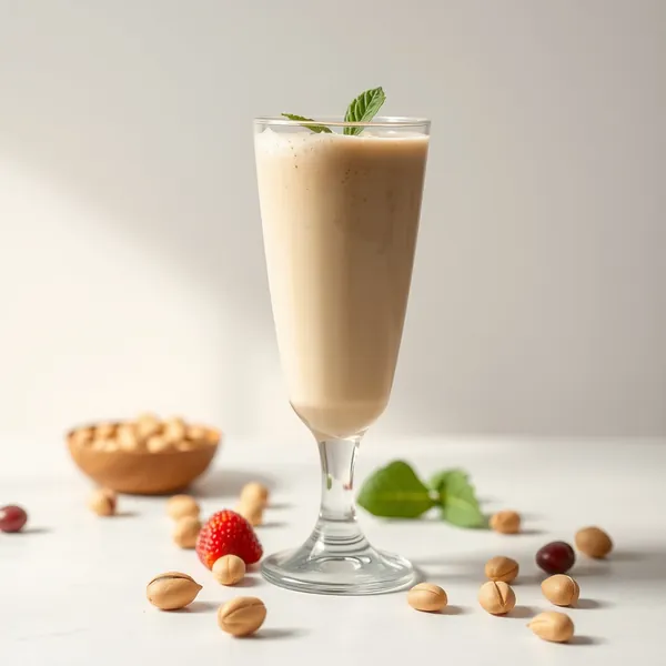 Smoothie de Manteiga de Amendoim e Leite de Pistache que Impulsiona o Sistema Imunológico