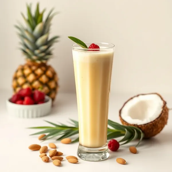 Immune-Boosting Pineapple Almond Coconut Milk Smoothie