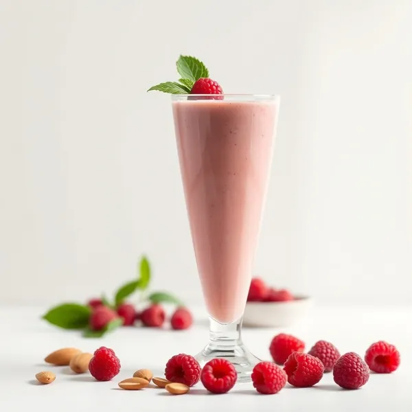 Smoothie aux Framboises, Amandes et Lait de Coco qui Renforce le Système Immunitaire