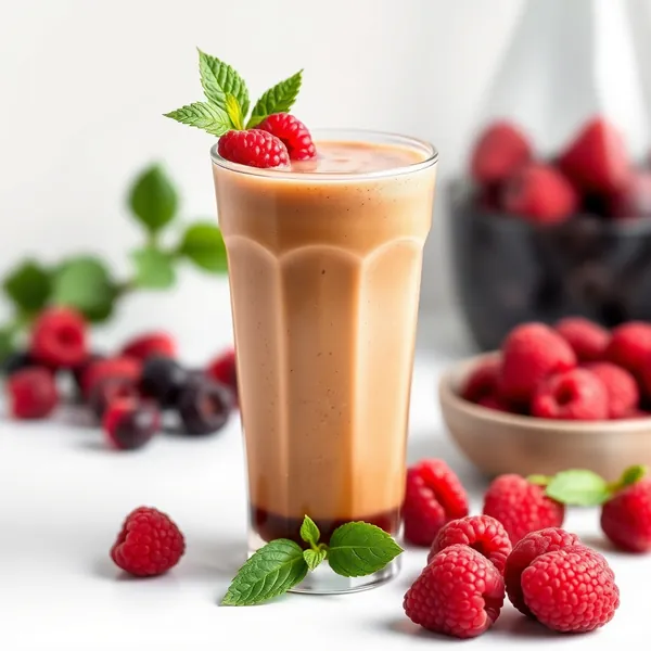Smoothie de Café Frio com Framboesa que Impulsiona o Sistema Imunológico