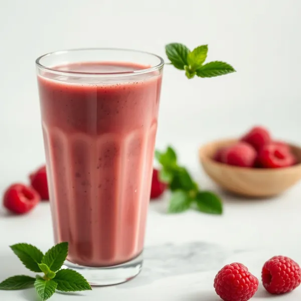 Smoothie de Framboesa e Leite de Soja que Impulsiona o Sistema Imunológico