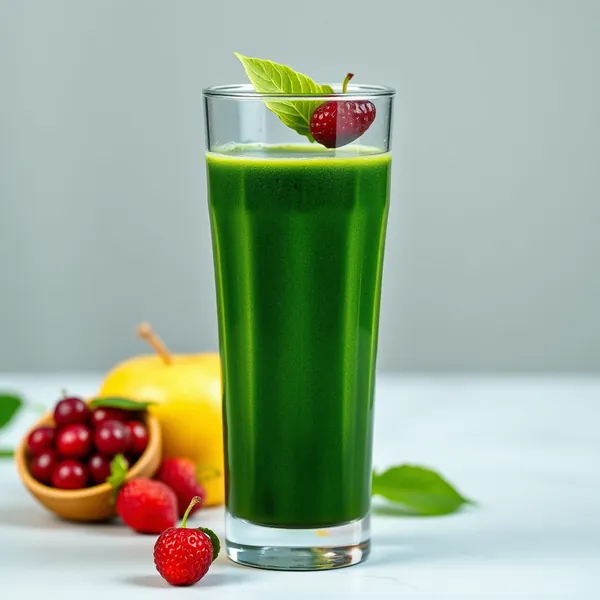 Smoothie de Jugo de Maçã e Spirulina para Aumentar a Imunidade