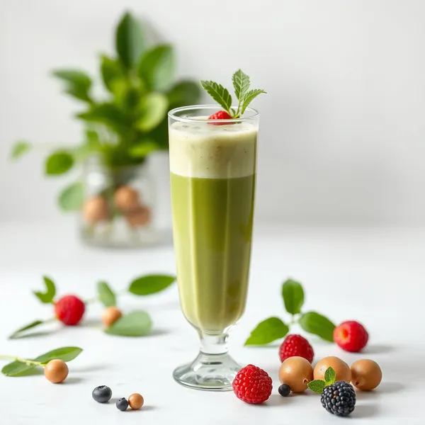 Smoothie de Leite de Avelã e Spirulina que Reforça o Sistema Imunológico