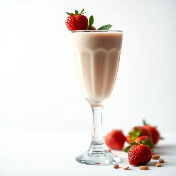 Smoothie de Morango, Amêndoa e Leite de Coco que Reforça o Sistema Imunológico