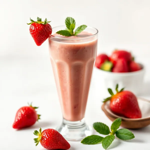 Smoothie di Fragole e Acqua di Cocco che Aumenta l'Immunità