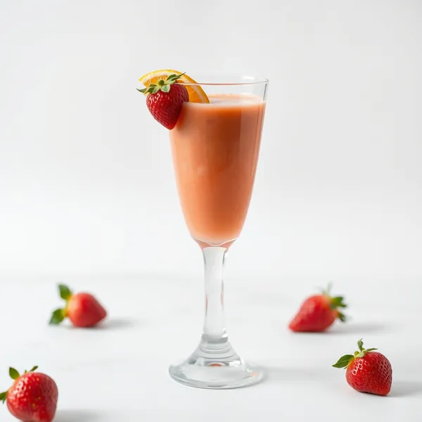 Smoothie di Succo di Arancia e Fragola che Aumenta l'Immunità