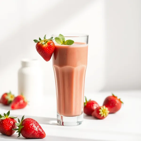 Immune Boosting Strawberry Protein Shake Smoothie