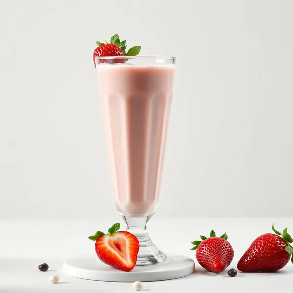 Smoothie de Fraise et de Lait de Soja qui Renforce le Système Immunitaire