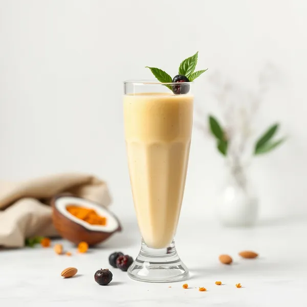 Smoothie de Leite de Coco, Amêndoa e Cúrcuma para Aumentar a Imunidade
