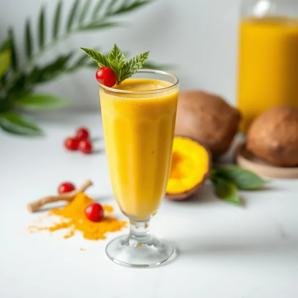 Smoothie de Coco et Curcuma qui Boost l'Immunité