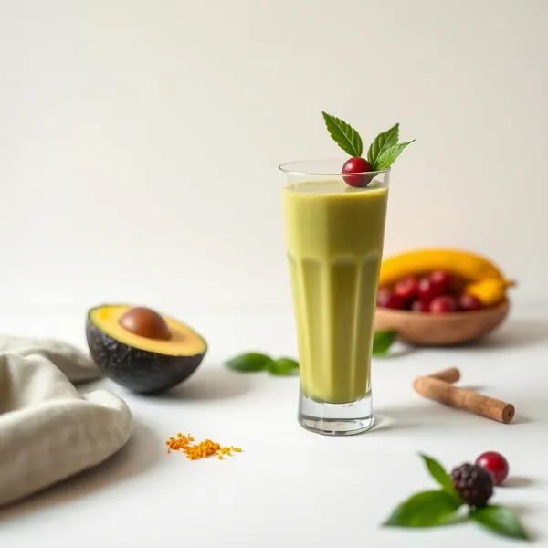 Smoothie aus Matcha und Kurkuma zur Stärkung des Immunsystems