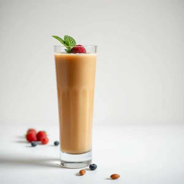Keto-freundlicher Mandelbutter-Eiskaffee-Smoothie
