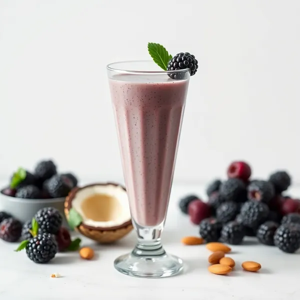 Keto-Friendly Blackberry Almond Coconut Milk Smoothie