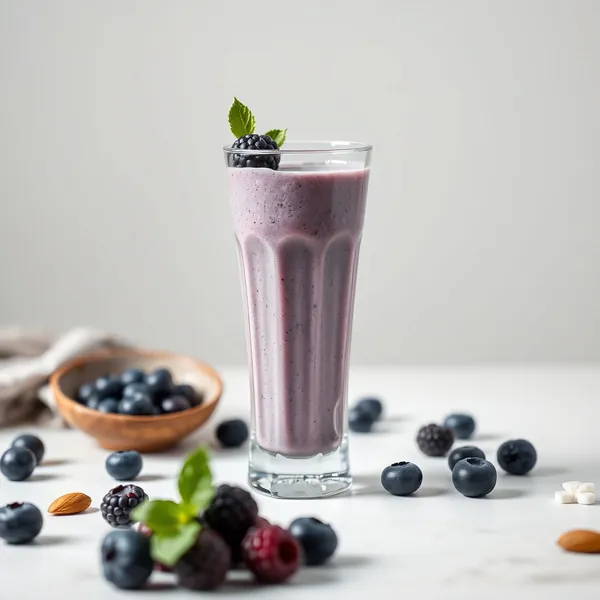 Keto-Friendly Blueberry Almond Coconut Milk Smoothie