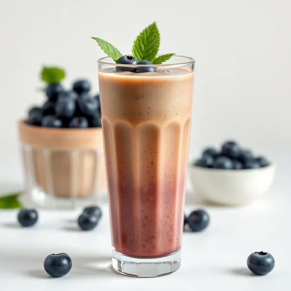 Smoothie de Café Frio com Mirtilo Amigável com Keto