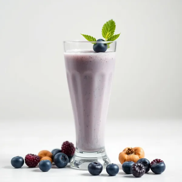 Smoothie de Leite de Avelã e Mirtilo Amigável com Keto