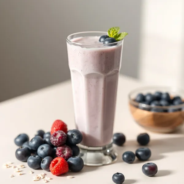 Keto-freundlicher Blaubeer-Hafermilch-Smoothie