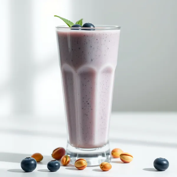Smoothie de Leite de Pistache e Mirtilo Amigável com Keto