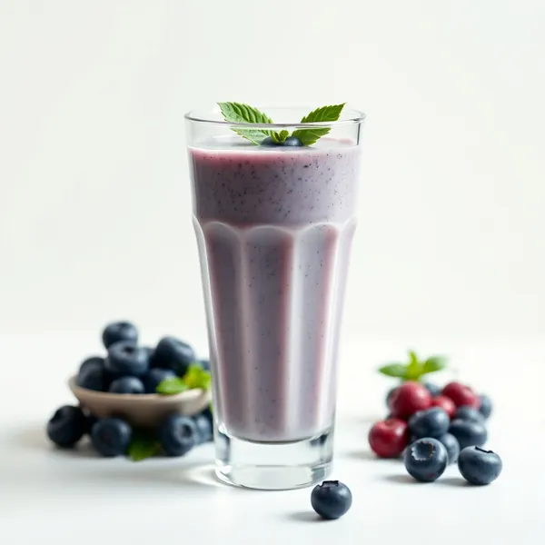 Smoothie de Leite de Espelta e Mirtilo Amigável com Keto