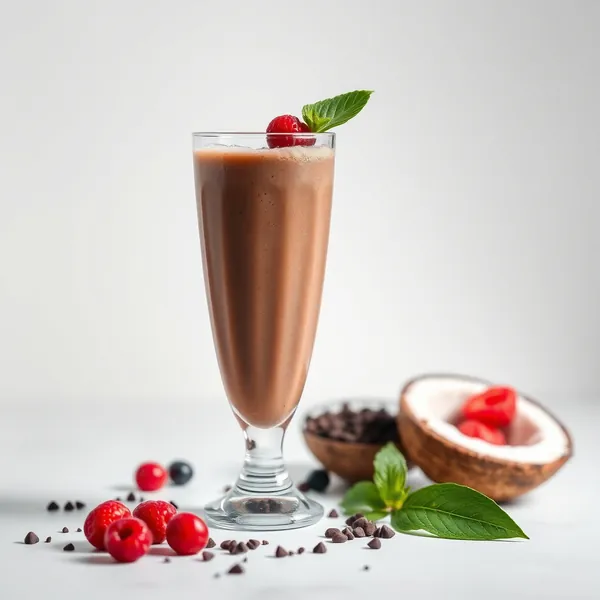 Smoothie de Cacau em Pó e Água de Coco Amigável com Keto