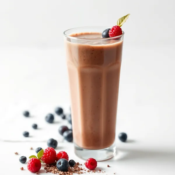 Smoothie de Cacau em Pó e Leite de Arroz Amigável com Keto