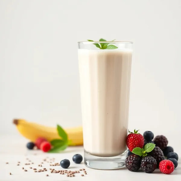 Smoothie de Kefir de Leite com Sementes de Chia Amigável com Keto