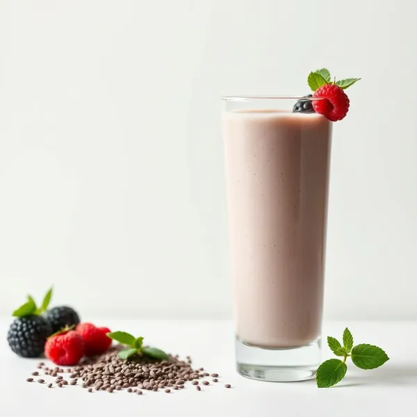 Smoothie de Leite de Soja e Sementes de Chia Amigável com Keto