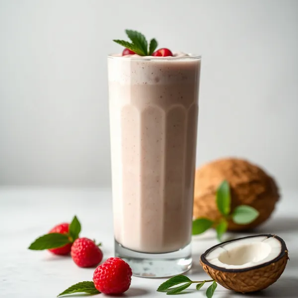 Keto-freundlicher Kokos-Protein-Shake-Smoothie