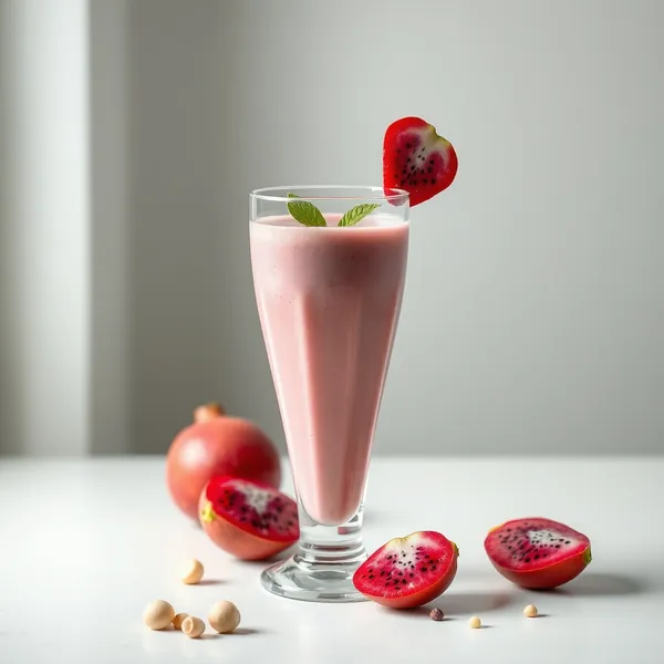 Batido de Dragon Fruit y Leche de Macadamia Amigable con Keto