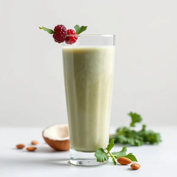 Smoothie Amigável Keto com Couve, Amêndoa e Leite de Coco