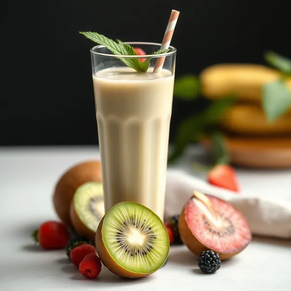 Smoothie de Kiwi e Leite de Cânhamo Amigável com Keto