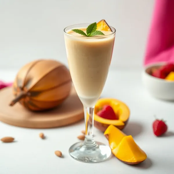Smoothie Keto de Manga, Amêndoa e Leite de Coco