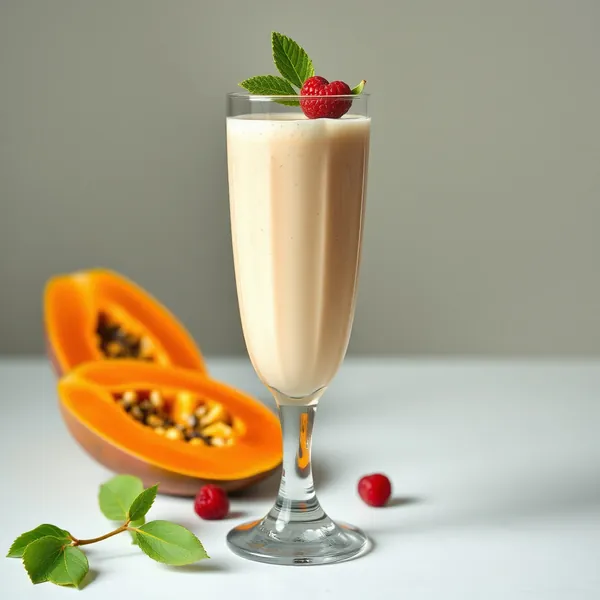Batido de Papaya e Leite de Cânhamo Amigável com Keto