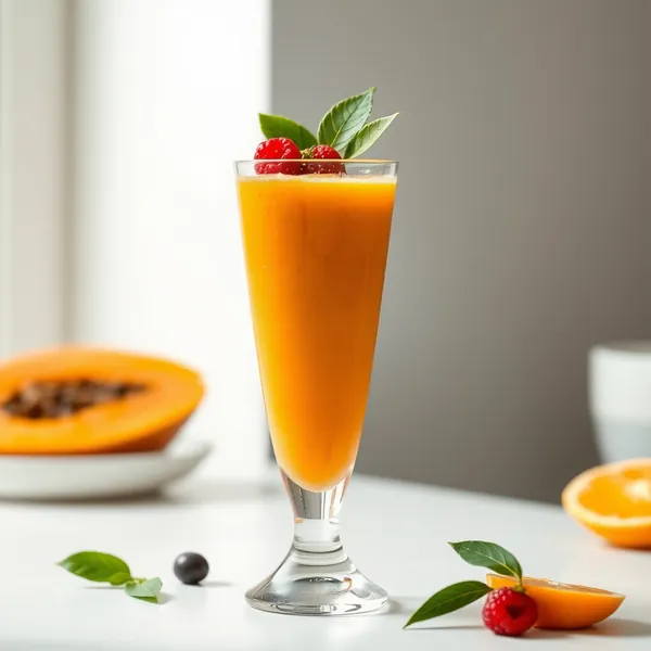 Batido de Papaya y Jugo de Naranja Amigable con Keto