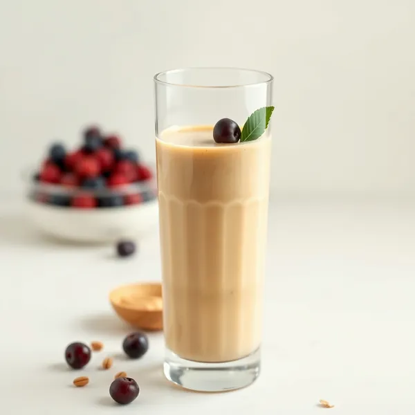 Keto-freundlicher Erdnussbutter-Sojamilch-Smoothie